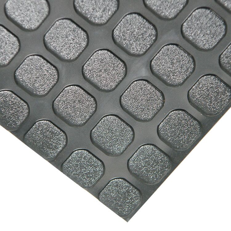 Close Up Corner of Block Pattern PVC Floor