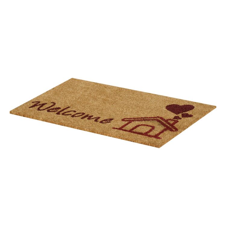 Side Product View of Welcome Mat with This Home is Bursting with Love Design