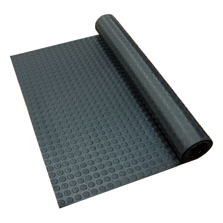 Black Coin Top Pattern Rubber Flooring Roll