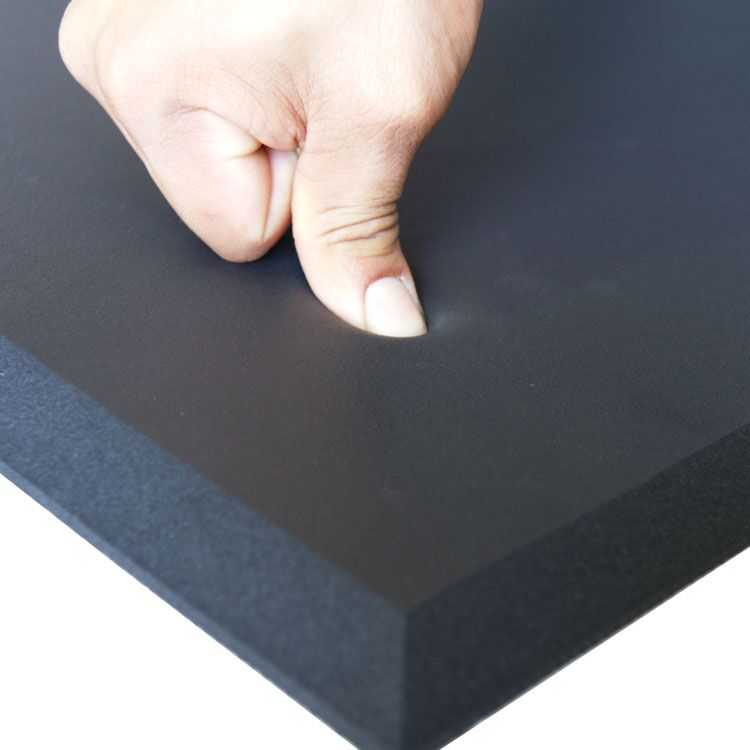 Thumb Being Pushed into Foam Comfort Mat to Show Cushioning Capabilities