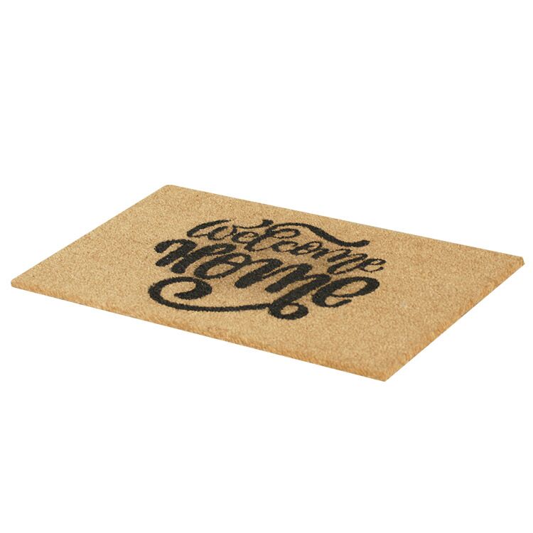 Side Product View of Welcome Home Coir Doormat with Cute and Curvy Design