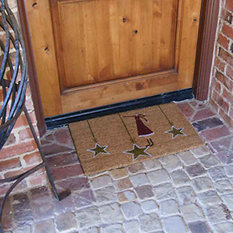 Contemporary Holiday Door Mats with Wood Entrance Door