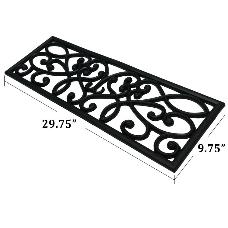 Dimensions of New Amsterdam Patterned Black Rubber Stair Tread