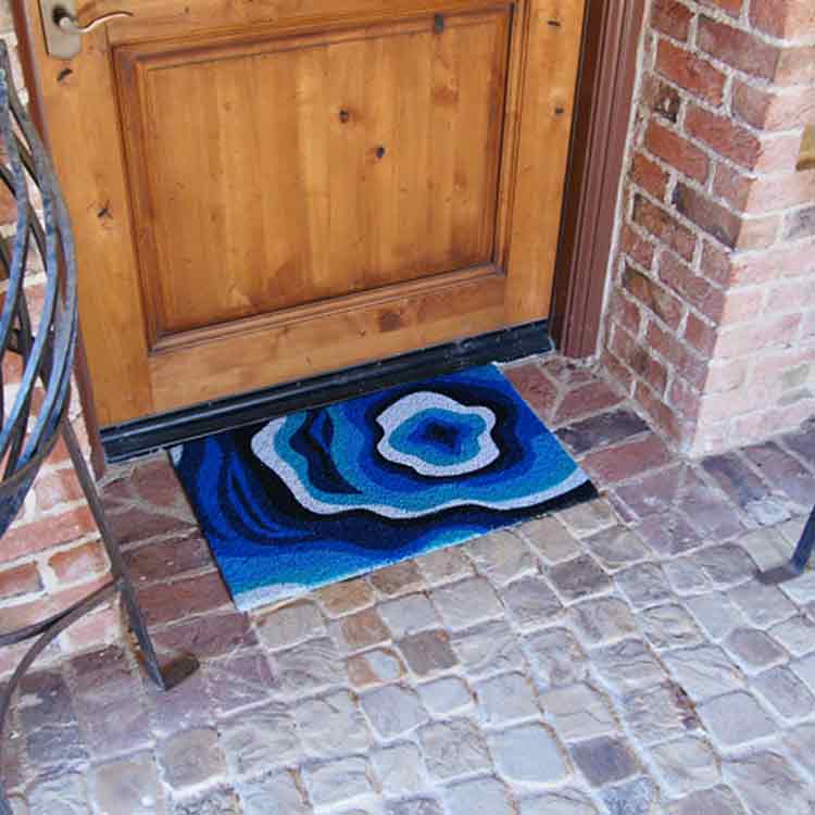 Obscure Dimension Modern Doormat with Wood Entrance Door