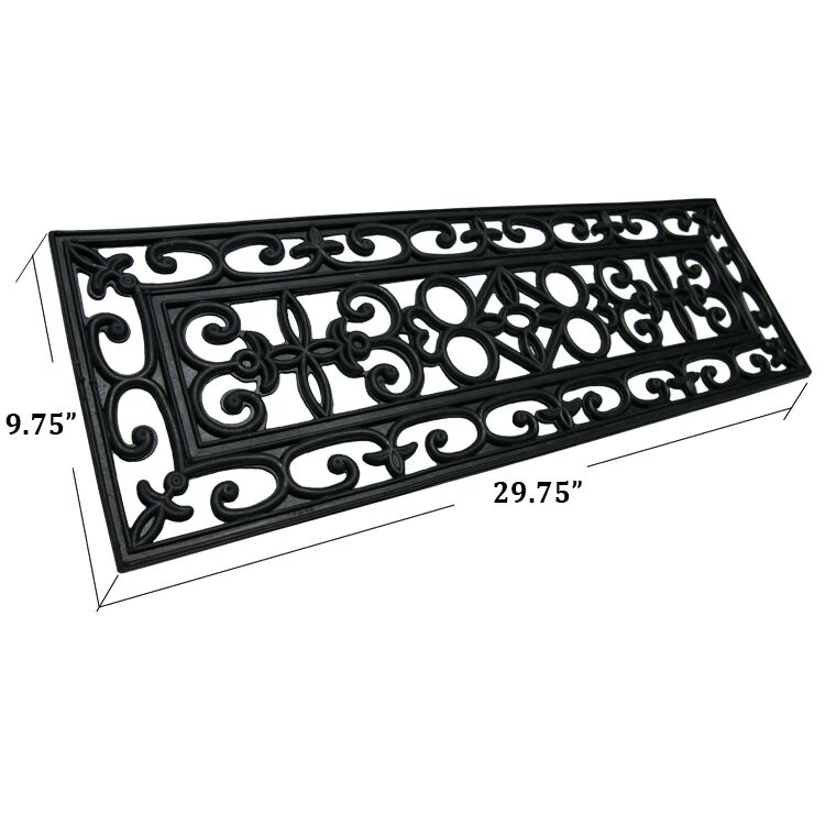 Dimensions of the Regal Patterned Black Rubber Non-Slip Stair Mat