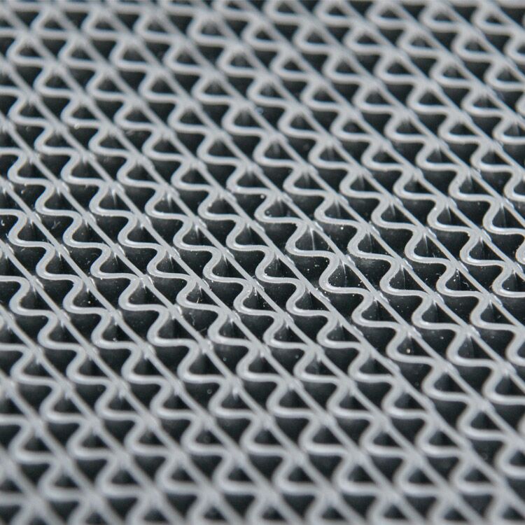 Close Up Textured View of Gray S-Grip PVC Drainage Mats