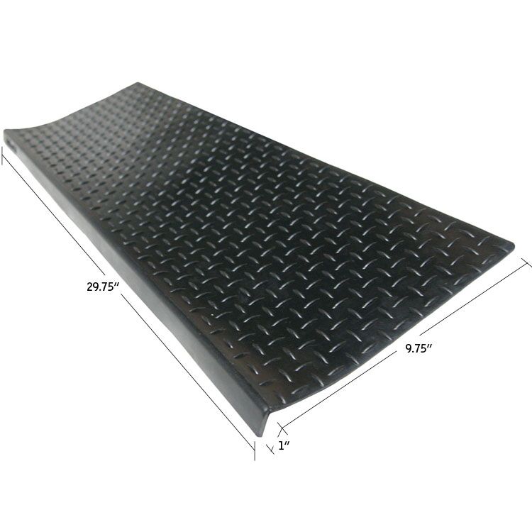 Dimensions of Black Diamond-Plate Rubber Stair Mat