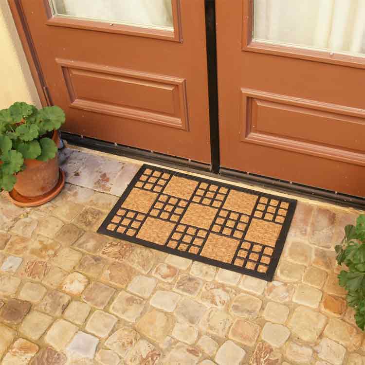 Summer in Cardiff Outdoor Rubber Mats with Double Entrance Door