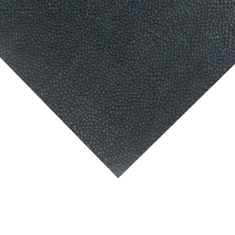 Corner of Black Reclaimed Rubber Flooring Roll