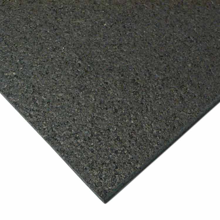 Corner of Black Recycled Rubber Treadmill Mat