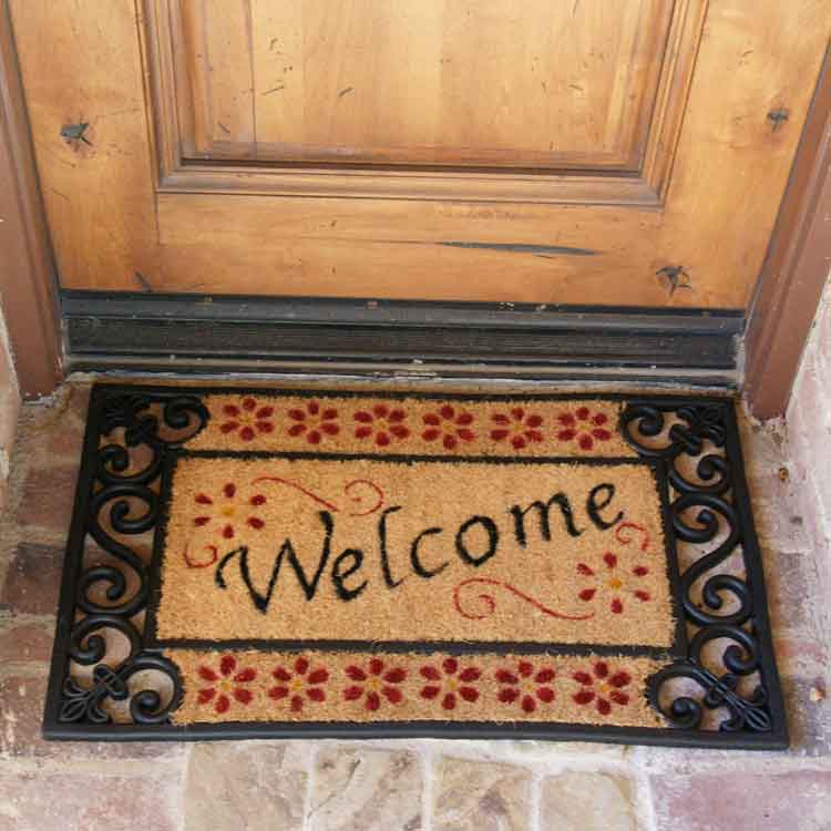 Welcome Home Rubber Coir Door Mat as Entrance Rug