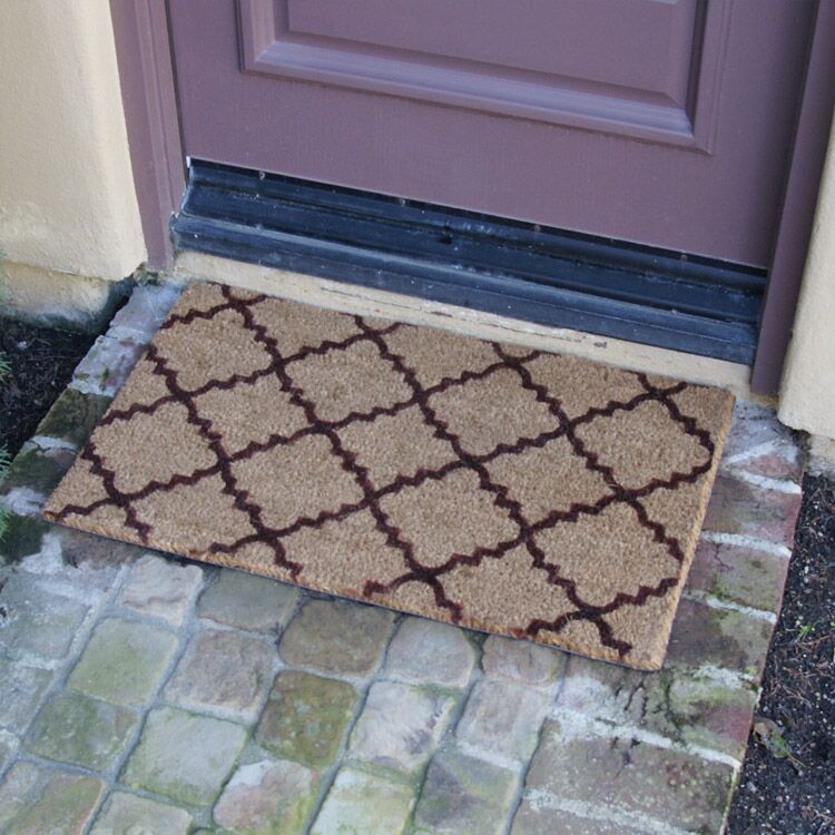 Casablanca Brown Outdoor Coco Mats with Brown Entrance Door