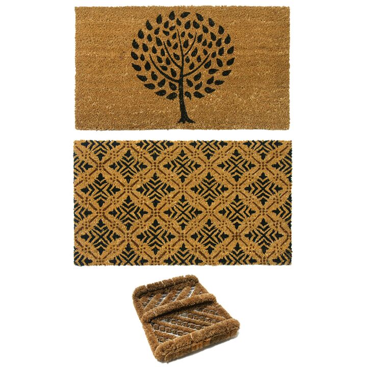 French Country Doormat Kit with Two Doormats and One Herringbone Boot Scraper