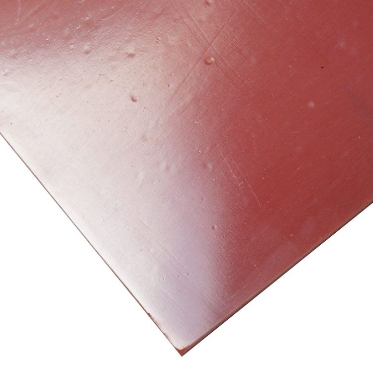 Close Up Texture View of Silicone Commercial Grade Rubber Sheet with Durometer 50A in Red