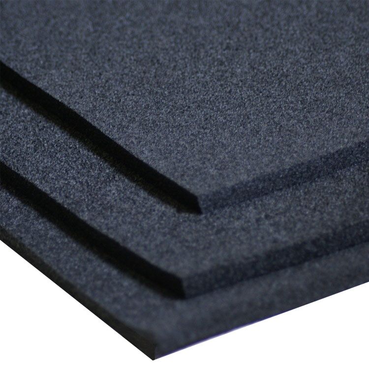 Close Up of the Corners to See the Thickness of Open Cell Rubber EPDM Sheets