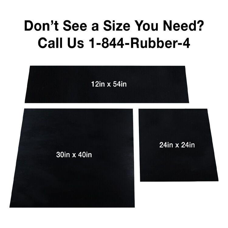 A Text of "Don't See a Size You Need?" and Contact Phone Number Above 3 Custom Sheet Sizes