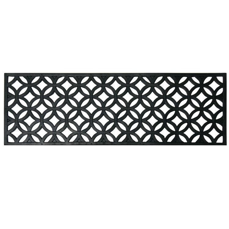 Azteca Pattern Black Rubber Stair Tread