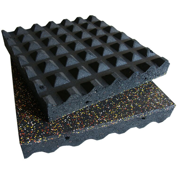 Top and Bottom Texture of Eco Safety 3 Inch Rubber Playground Tiles