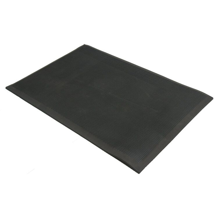 Angled Full Product Shot of a Black Soft Cloud Drainage Anti-Slip Mat