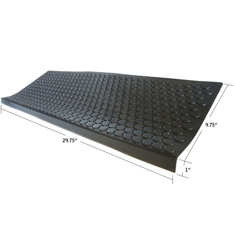 Dimensions of Black Coin-Grip Pattern Rubber Step Mat