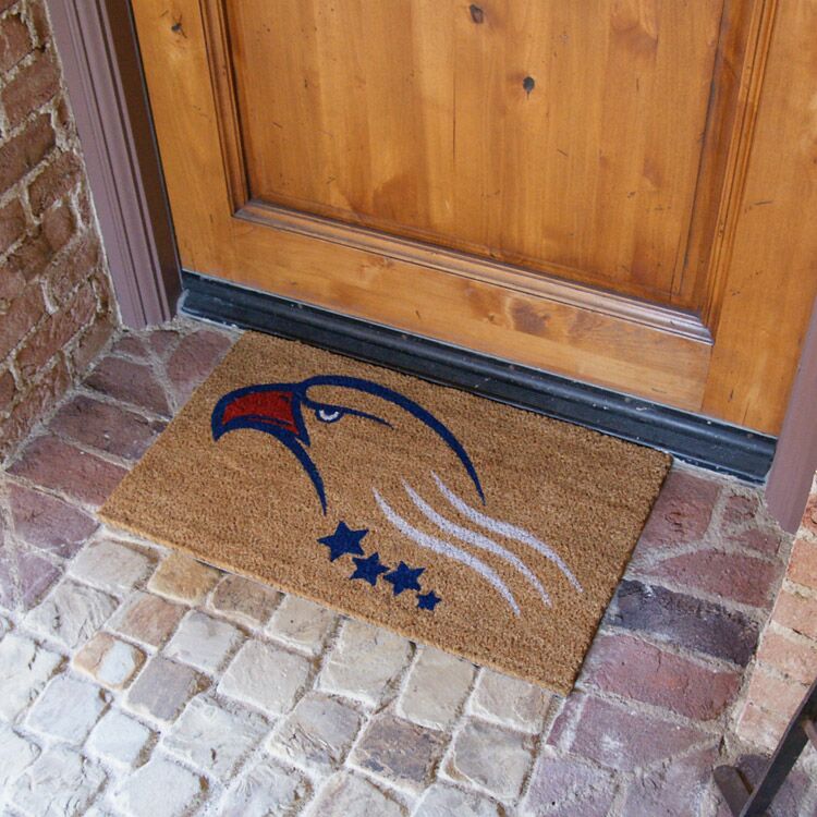 Built on Courage An American Doormat with Wood Entrance Door