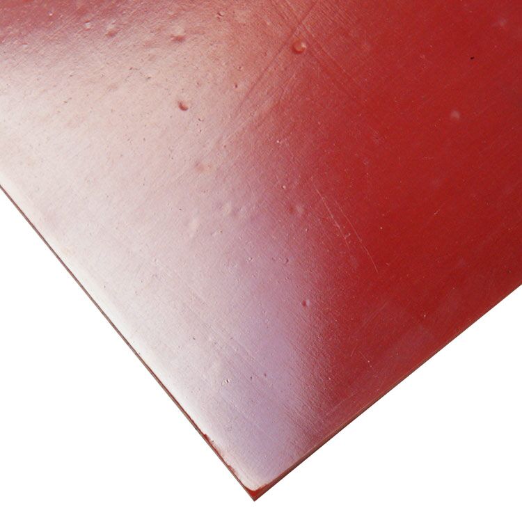 Close Up Texture View of Silicone Commercial Grade Rubber Sheet with Durometer 40A in Red