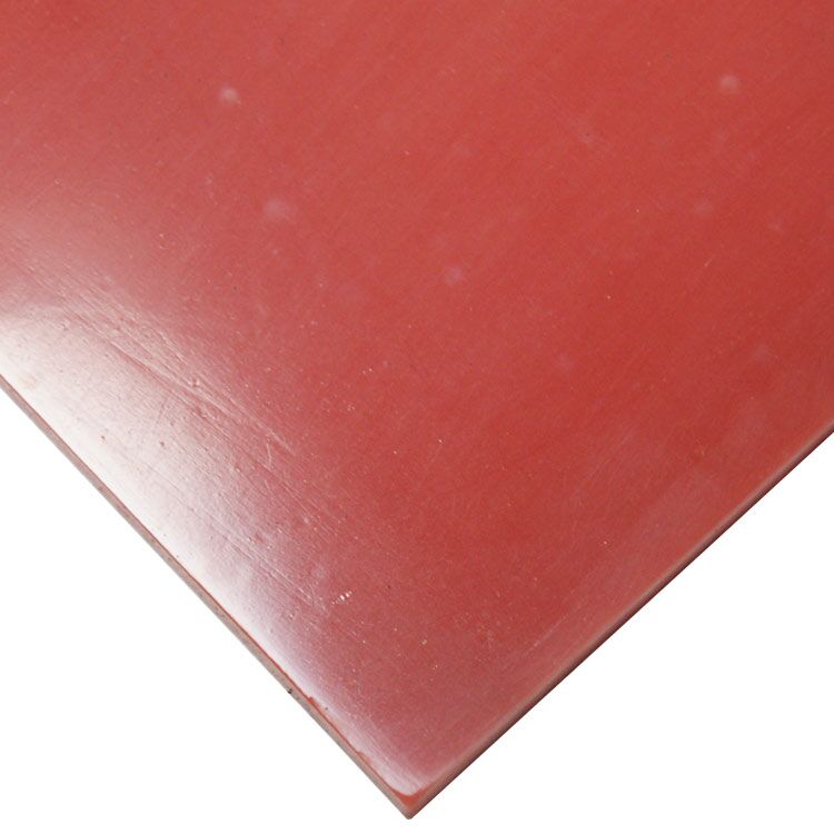 Close Up Texture View of Silicone Commercial Grade Rubber Sheet with Durometer 50A in Red