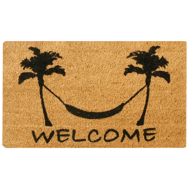 Full Product View of Welcome Beach Coir Doormat with Chilling by The Shore Design Full Product View of Welcome Beach Coir Doormat with Chilling by The Shore Design