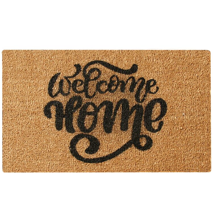 Full Product View of Welcome Home Coir Doormat with Cute and Curvy Design Full Product View of Welcome Home Coir Doormat with Cute and Curvy Design