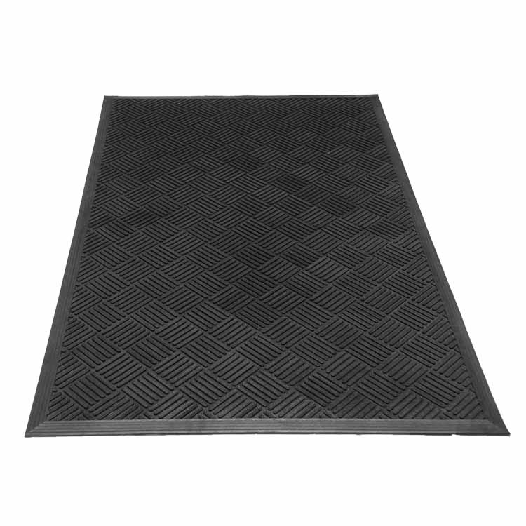 45 Degrees Angled Top View of Dura Scraper Checkered Rubber Doormat 45 Degrees Angled Top View of Dura Scraper Checkered Rubber Doormat