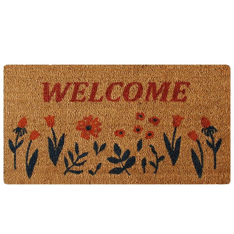 Full Product View of Welcome Spring Doormat - Floral Garden Full Product View of Welcome Spring Doormat - Floral Garden