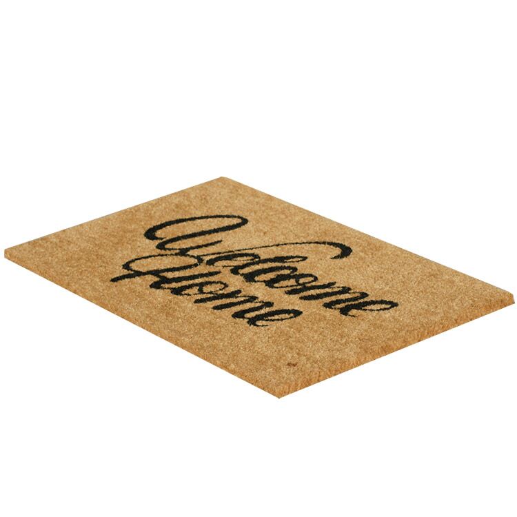 Side Product View of Welcome Home Coir Doormat with Humble Greetings Design