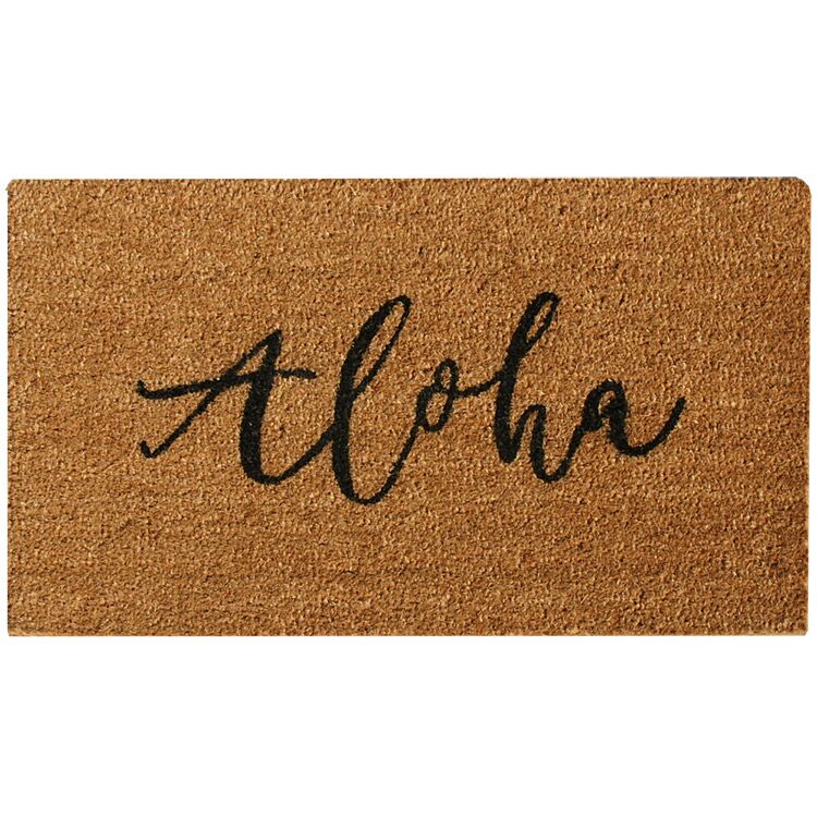 Full Product View of Aloha Welcome Coir Doormat with Island Greetings Design Full Product View of Aloha Welcome Coir Doormat with Island Greetings Design