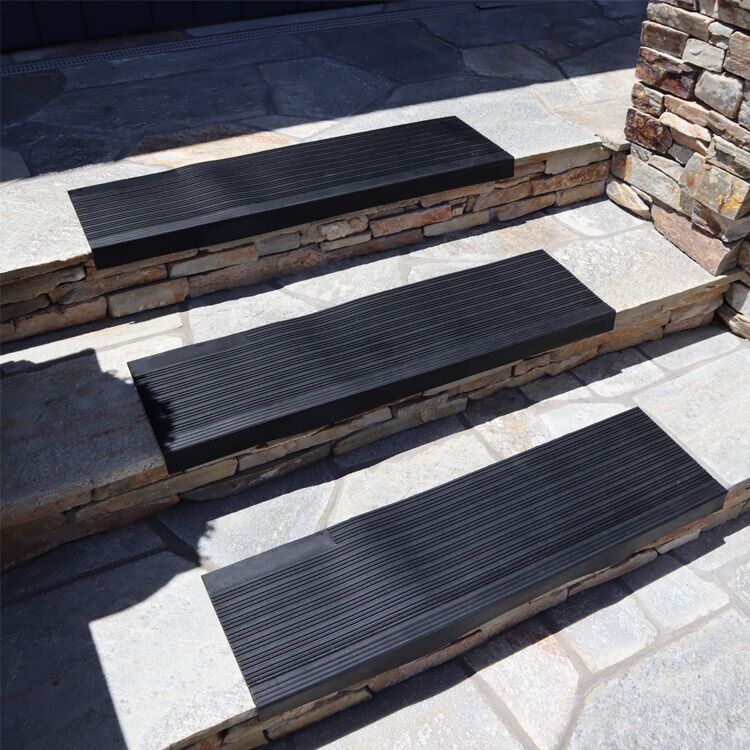 Linear Commercial Step Mats on Stone Steps
