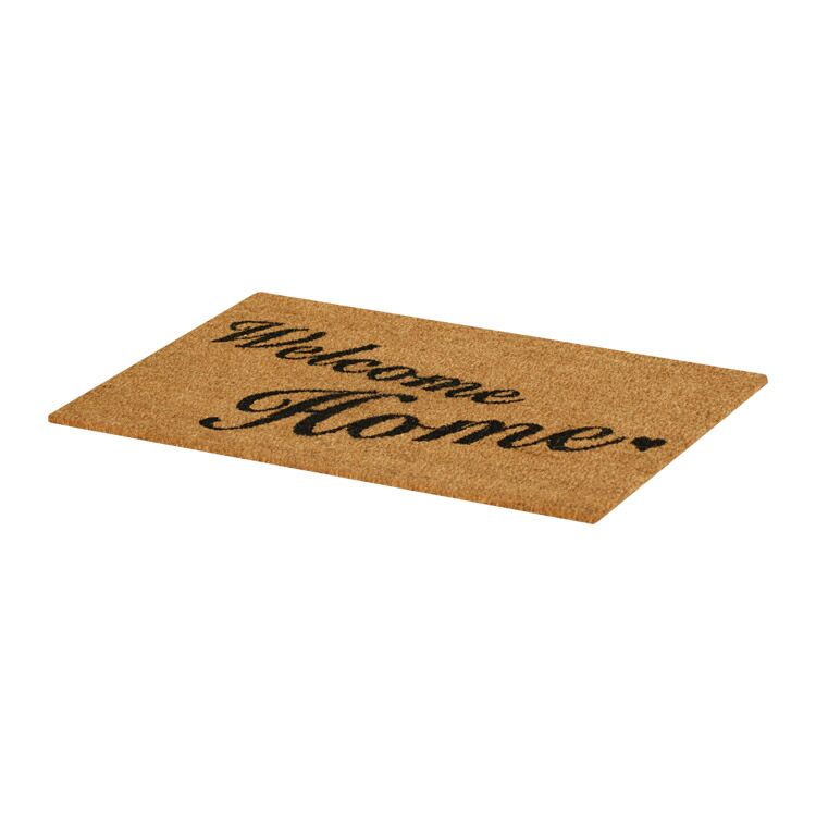 Side Product View of Welcome Home Coir Doormat with Simple and Loving Design
