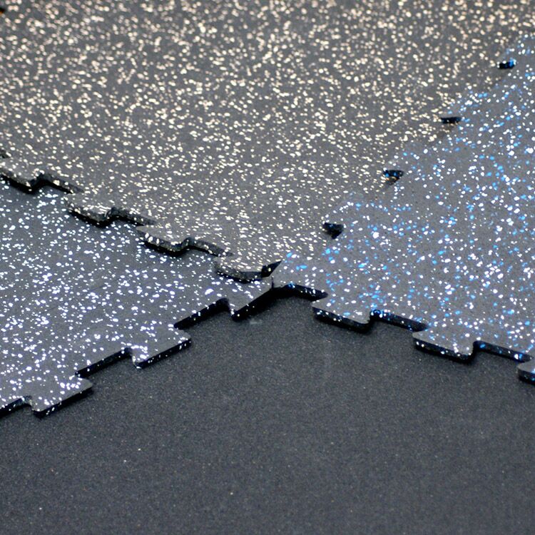 Recycled Rubber Flooring Tiles in Four Available Color Patterns