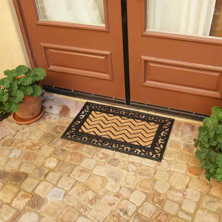 Waves Outdoor Rubber Mat with Double Entrance Door
