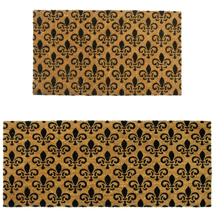 Fleur de Lis Pattern Doormat, Short Option and Long Option Fleur de Lis Pattern Doormat, Short Option and Long Option