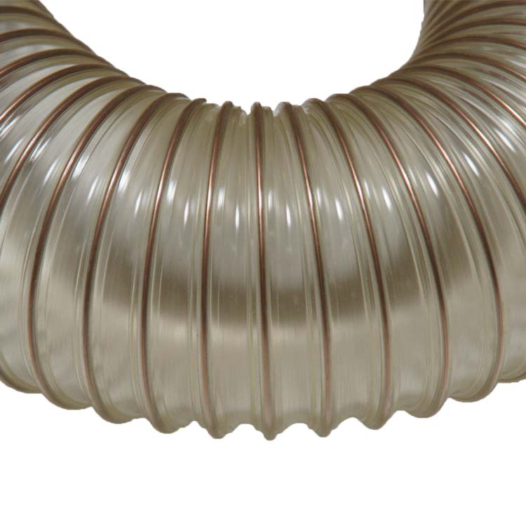 Close Up View on A Bended Clear Urethane Medium-Duty Hose