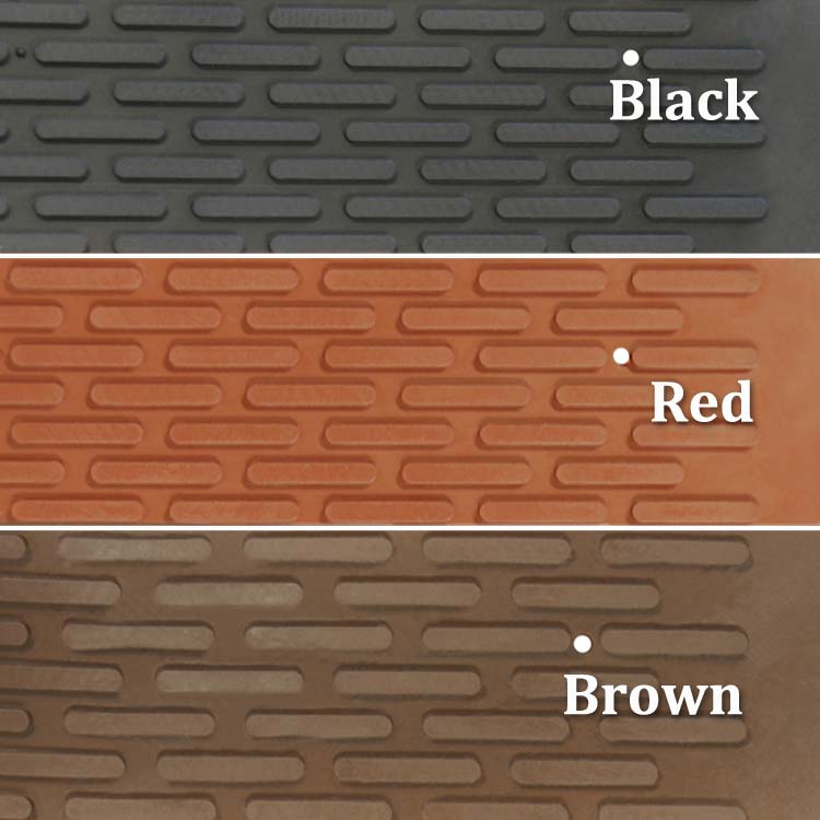 The Three Colors Available for Safe-Grip Anti-Slip Rubber Matting: Black, Red, and Brown