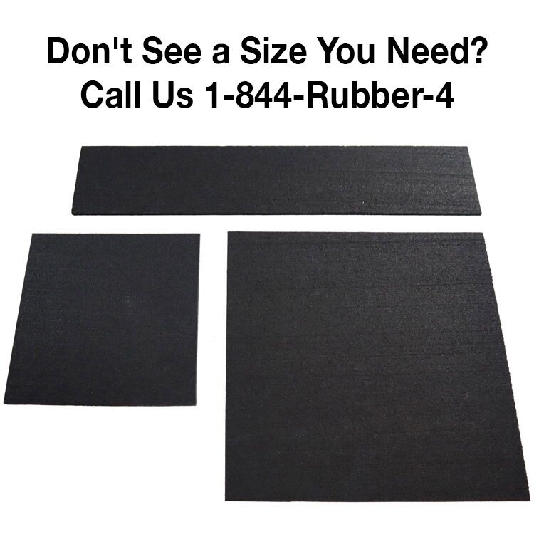 Three Different Sheets of Black EPDM Commercial Grade Rubber to Show Various Sizes
